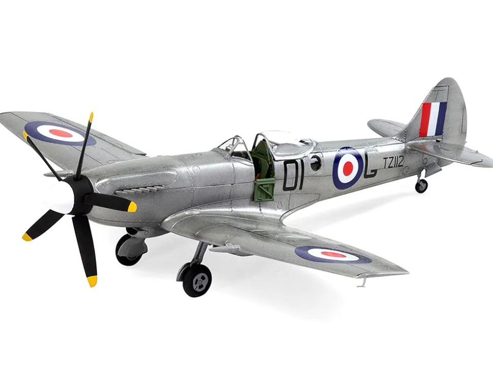 Level 2 Model Kit Supermarine Spitfire FR Mk.XIV Fighter Aircraft with 2 Scheme Options 1/48 Plastic Model Kit Airfix A05135