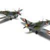 Level 2 Model Kit Supermarine Spitfire Mk.IXe Fighter Aircraft with 3 Scheme Options 1/48 Plastic Model Kit by Airfix