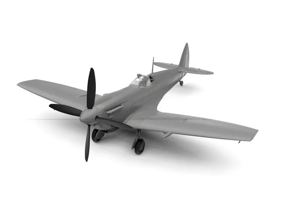 Level 2 Model Kit Supermarine Spitfire Mk.IXe Fighter Aircraft with 3 Scheme Options 1/48 Plastic Model Kit by Airfix