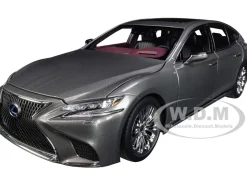 Lexus LS500h Manganese Luster Gray Metallic Crimson Black Interior 1/18 Model Car Autoart 78867