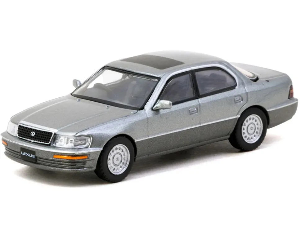 Lexus LS400 RHD (Right Hand Drive) Flint Gray Metallic "Global64" Series 1/64 Diecast Model by Tarmac Works