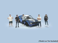 Liberty Walk Team 5 piece Diecast Figure Set (5 Figures) Limited Edition for 1/64 Scale Models by American Diorama