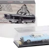 1979 Lincoln Continental Town Car Wedgewood Blue with White Top and White Interior 1/64 Diecast Model Car by Sun Star