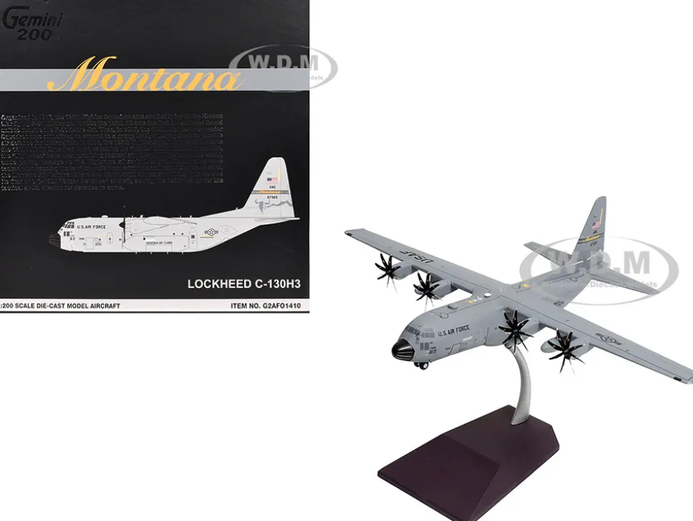 Lockheed C-130H3 Hercules Transport Aircraft "Montana Air National Guard, Great Falls ANGB" United States Air Force "Gemini 200" Series 1/200 Diecast Model Airplane by GeminiJets