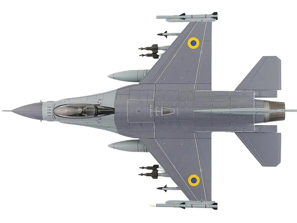 Lockheed F-16AM Fighting Falcon Fighter Aircraft "UA24-3596, Pylon Integrated Dispenser System Plus" (2024) Ukrainian Air Force "Air Power Series" 1/72 Diecast Model by Hobby Master