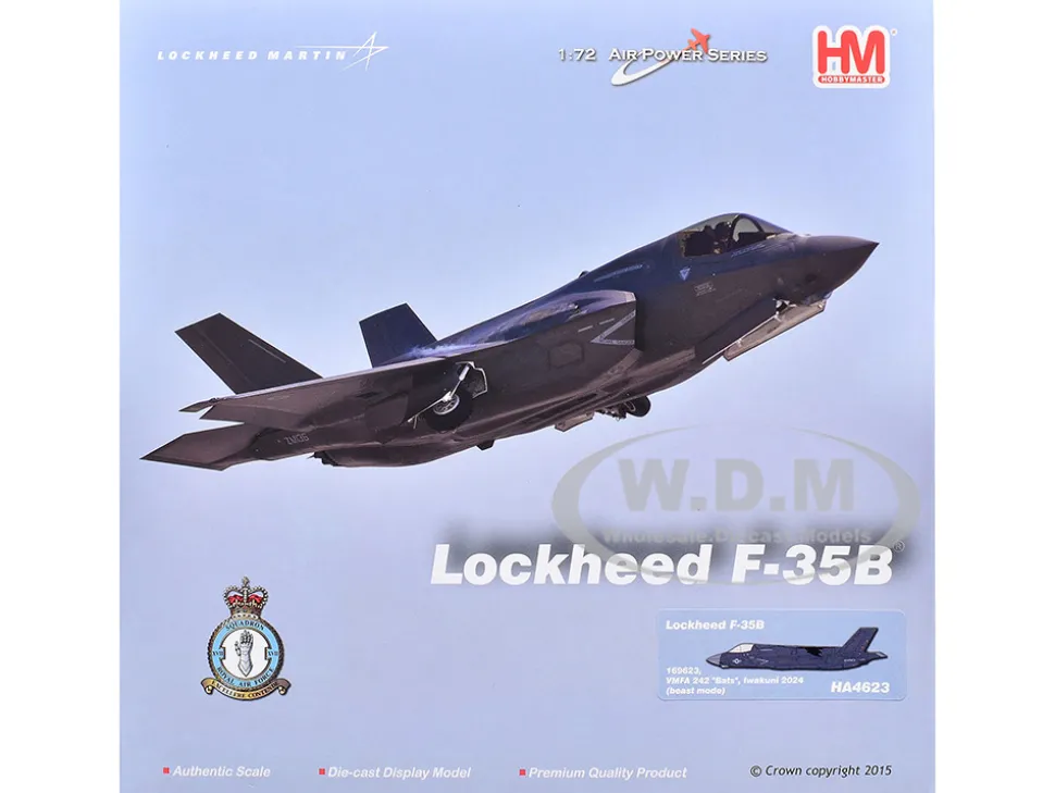 Lockheed F-35B Lightning II Aircraft (Beast Mode) "169623, VMFA-242 Bats, Iwakuni, Japan" (2024) United States Marine Corps "Air Power Series" 1/72 Diecast Model by Hobby Master