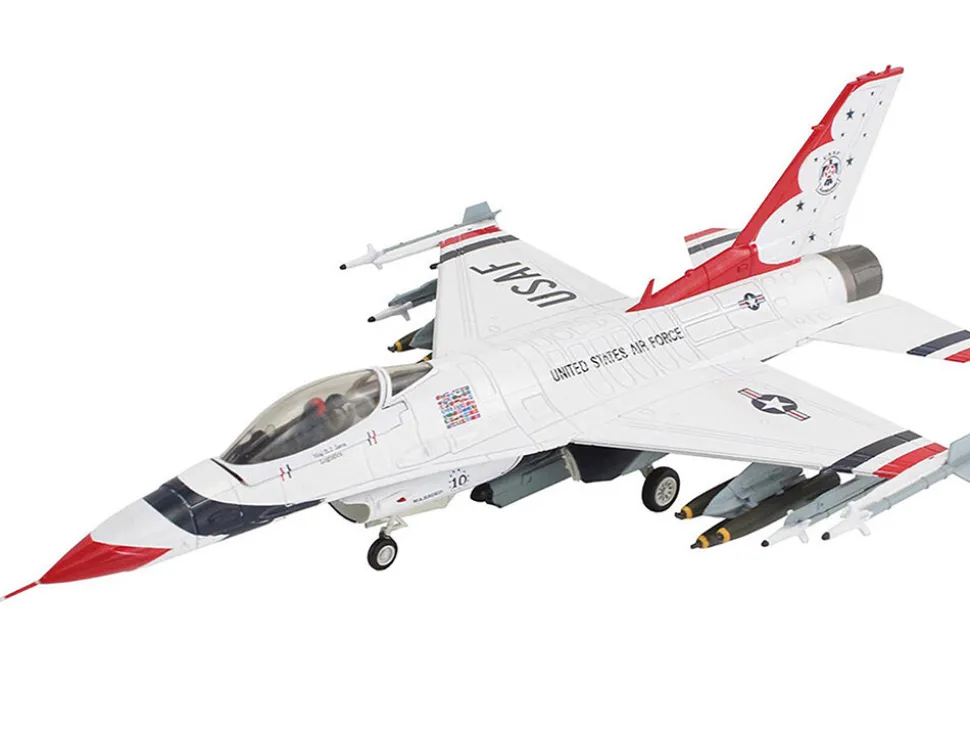 Lockheed F-16C Fighting Falcon Fighter Aircraft "No.10, Thunderbirds, Warbird" United States Air Force "Air Power Series" 1/72 Diecast Model by Hobby Master