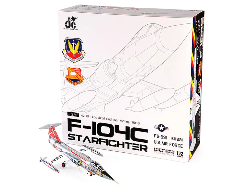 Lockheed F 104C Starfighter Fighter Aircraft 479th Tactical Fighter Wing 1958 United States Air Force 1/72 Diecast Model JC Wings JCW-72-F104-004