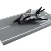 Lockheed F 117 Nighthawk Stealth Aircraft Black United States Air Force with Runway Section Diecast Model Airplane Runway24 RW100