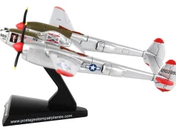 Lockheed P 38J Lightning Fighter Aircraft Marge Pilot Richard Ira Dick Bong United States Air Force 1/115 Diecast Model Airplane Postage Stamp PS5362-3
