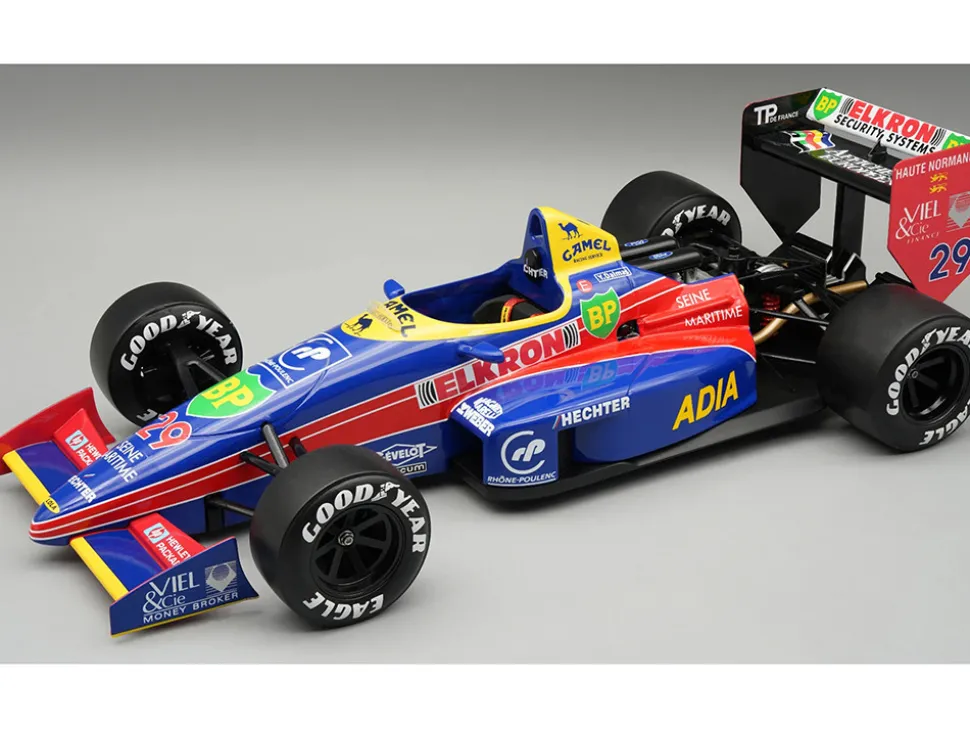 Lola LC88 #29 Yannick Dalmas "Larrousse Calmels" Formula One F1 "Detroit GP" (1988) with Display Case "Mythos Series" Limited Edition to 55 pieces Worldwide 1/18 Model Car by Tecnomodel