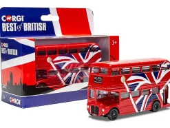 London Bus Red with UK Flag Graphics "Best of British" Series Diecast Model Car by Corgi