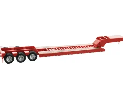 Low Boy Flatbed Trailer Red 1/87 (HO) Plastic Model Car by HO Logistics
