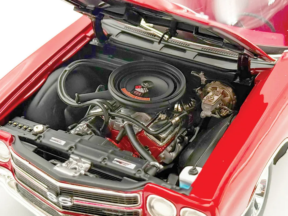 454 LS6 Engine and Transmission Replica from "1970 Chevrolet Chevelle SS" 1/18 Model by ACME