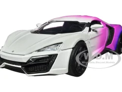Lykan Hypersport White Pink and Purple Gradient Pink Slips Series 1/24 Diecast Model Car Jada 35058
