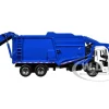 Mack LR Refuse Garbage Truck with McNeilus Meridian Front Loader White and Blue with Trash Bin 1/64 Diecast Model by DCP/First Gear