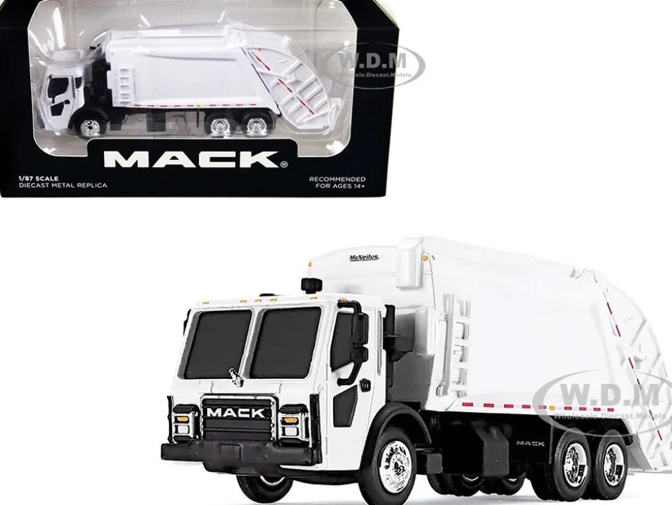 Mack LR with McNeilus Rear Load Refuse Body White 1/87 Diecast Model First Gear 80-0351
