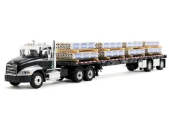 Mack Pinnacle Day Cab with Minimizer Parts & 53' Wilson Roadbrute Flatbed Trailer with 