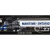 Mack Super-Liner with 36" Vintage Sleeper and 40' Vintage Trailer with Reefer "Maritime-Ontario" Blue with White Stripes "Legacy" Series #4 1/64 Diecast Model by DCP/First Gear