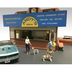 Man and Dog 2 Piece Figure Set For 1:18 Scale Models American Diorama 23889