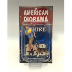 Man and Dog 2 Piece Figure Set For 1:18 Scale Models American Diorama 23889