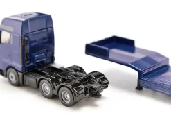 MAN Truck Blue Metallic with Low Loader Trailer and JCB 457 Wheel Loader Yellow 1/87 HO Diecast Model Siku 1790