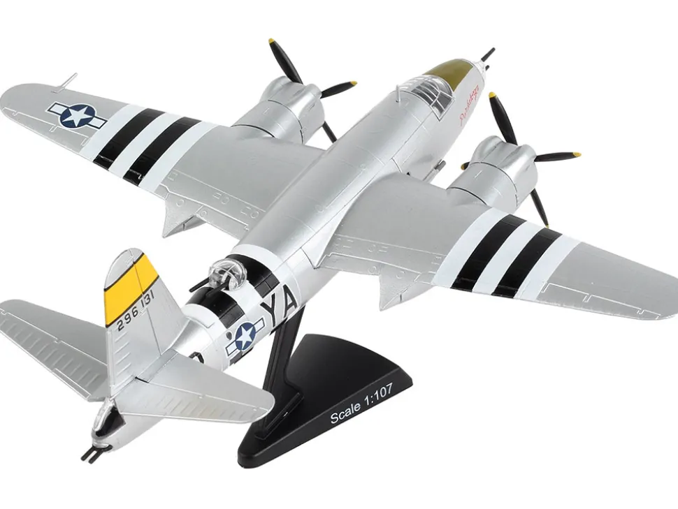 Martin B 26 Marauder Bomber Aircraft Perkatory II 386th Bomb Group 555th Bomb Squadron United States Army Air Forces 1/107 Diecast Model Airplane Postage Stamp PS5562-3