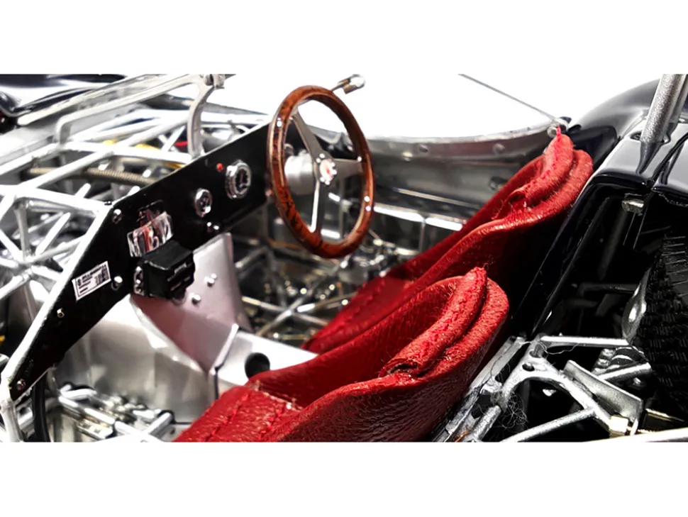 Maserati Tipo 60/61 "Birdcage" Dark Blue "Cut-Off Model" Limited Edition to 200 pieces Worldwide with Showcase and Baseplate 1/18 Diecast Model Car by CMC