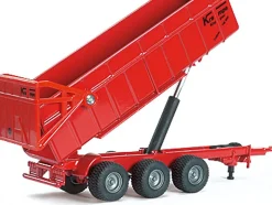 Massey Ferguson 8480 Dyna VT Tractor Red with Silver Top and Krampe Dump Trailer Red 1/87 HO Diecast Models Siku SK1844