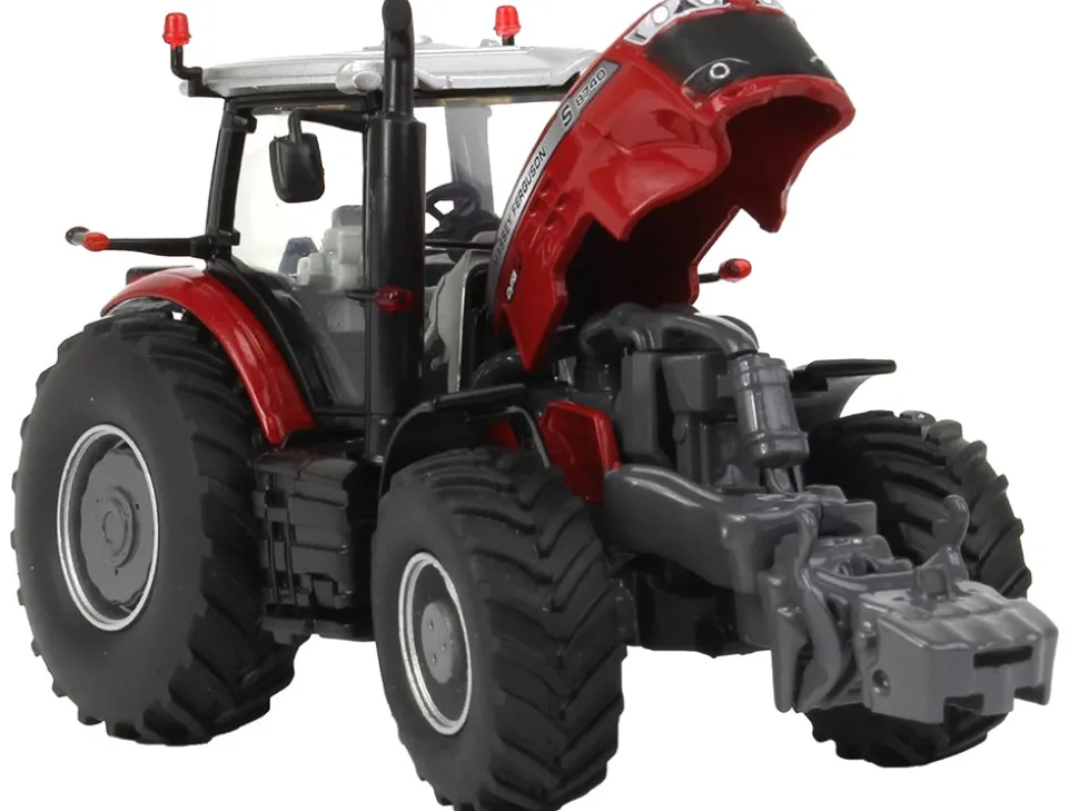 Massey Ferguson 8740 S Dyna VT Tractor Red with Silver Top 1/64 Diecast Model by SpecCast