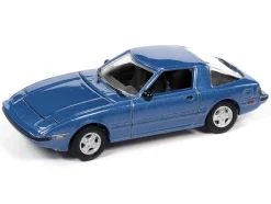 1982 Mazda RX-7 Blue Metallic 1981 Datsun 280ZX Orange Mist Metallic Import Heat Set of 2 Cars 1/64 Diecast Model Cars Johnny Lightning JLPK014 JLSP169 B