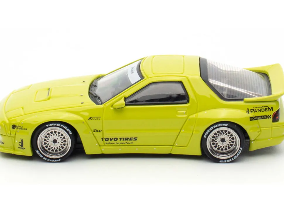 Mazda RX-7 (FC3S) "Pandem Aero" RHD (Right Hand Drive) Lime Green "The Model Car Show Malaysia 2025 Event Edition" 1/64 Diecast Model Car by Inno Models