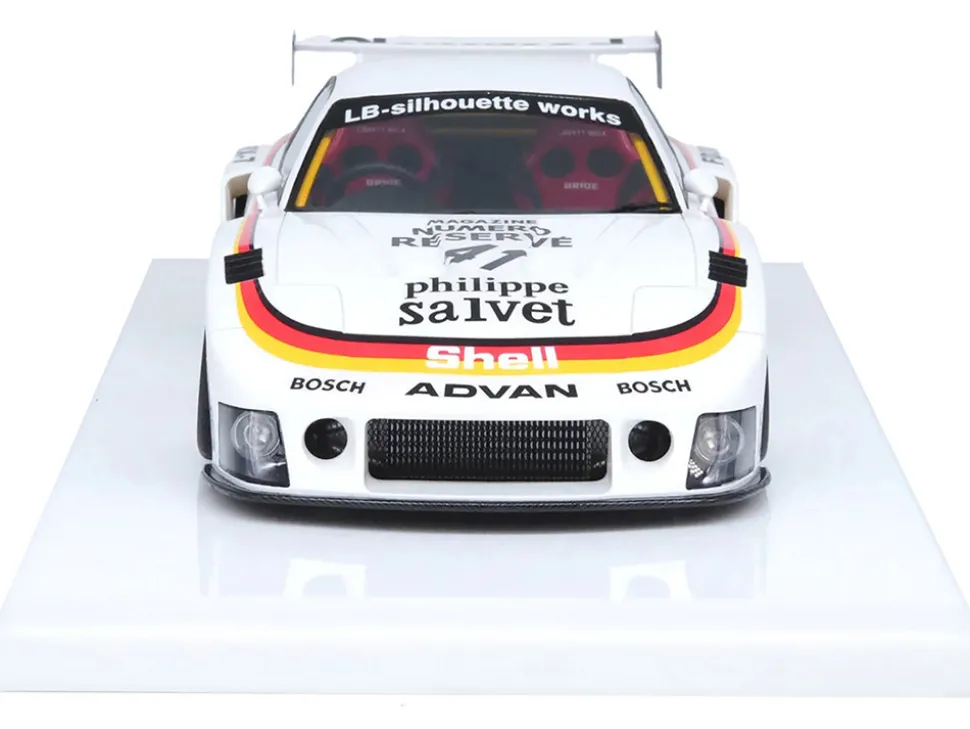 Mazda RX7 (FD3S) LB-Super Silhouette RHD (Right Hand Drive) #41 White with Stripes and Graphics 1/18 Model Car by Inno Models