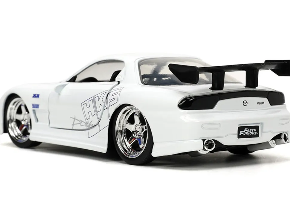 1993 Mazda RX-7 "HKS" White "The Fast and the Furious" (2001) Movie "25 Years of Fast & Furious" Series 1/32 Diecast Model Car by Jada