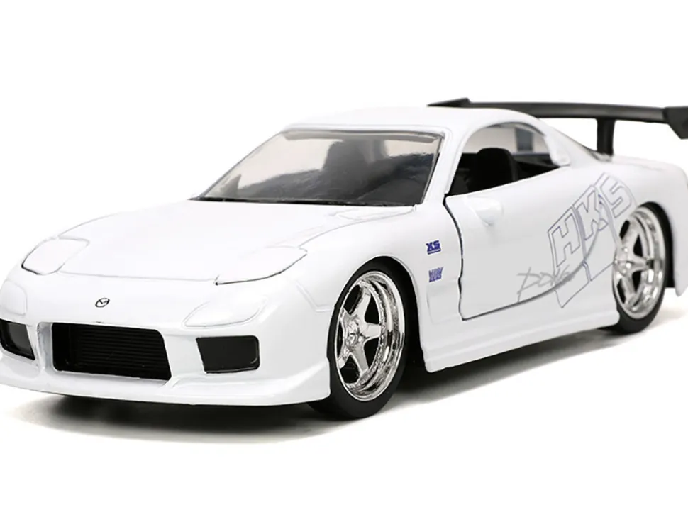 1993 Mazda RX-7 "HKS" White "The Fast and the Furious" (2001) Movie "25 Years of Fast & Furious" Series 1/32 Diecast Model Car by Jada