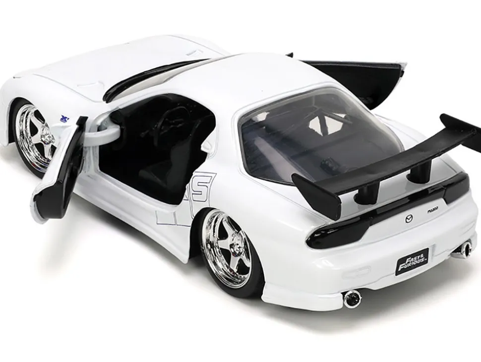 1993 Mazda RX-7 "HKS" White "The Fast and the Furious" (2001) Movie "25 Years of Fast & Furious" Series 1/32 Diecast Model Car by Jada