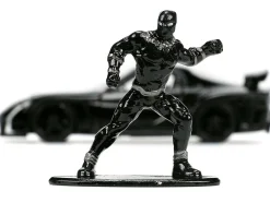 1995 Mazda RX 7 RHD Right Hand Drive Black and Black Panther Diecast Figure The Avengers Hollywood Rides Series 1/32 Diecast Model Car Jada 33078