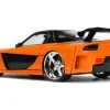 1995 Mazda RX-7 Widebody RHD Right Hand Drive Orange Metallic Black Han Diecast Figurine The Fast and the Furious Tokyo Drift 2006 Movie 1/24 Diecast Model Car Jada 33174