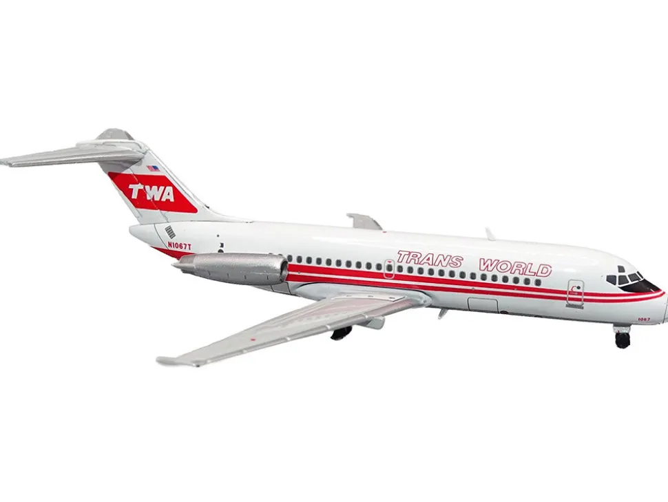 McDonnell Douglas DC-9-15 Commercial Aircraft "Trans World Airlines" (N1067T) White with Red Stripes 1/400 Diecast Model Airplane by V1:400