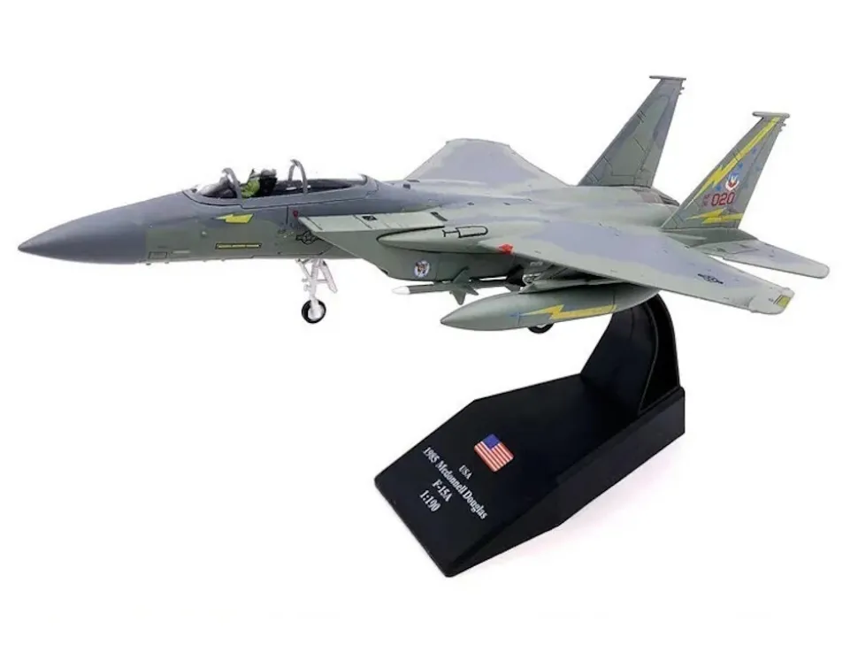 McDonnell Douglas F-15A Eagle Aircraft "Spittin Kittens, 5th Fighter-Interceptor Squadron, Tactical Air Command, Minot AFB" (1985) United States Air Force 1/100 Diecast Model Airplane