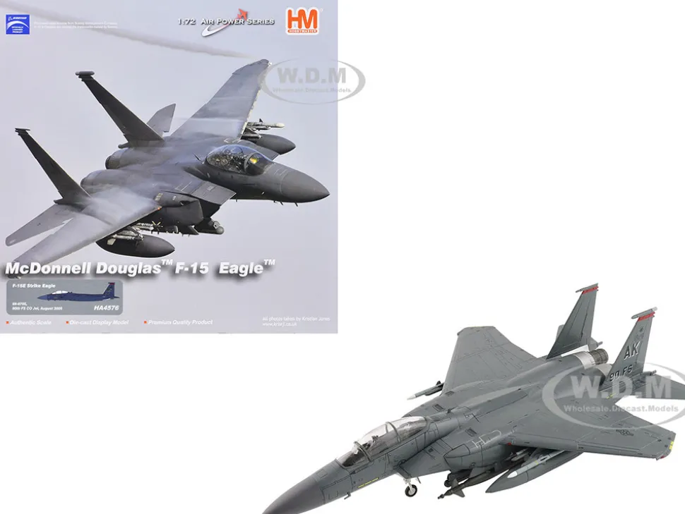 McDonnell Douglas F-15E Strike Eagle Fighter Aircraft "88-0705, 90th Fighter Squadron Commanding Officer's Jet" (2005) United States Air Force "Air Power Series" 1/72 Diecast Model by Hobby Master