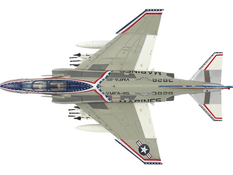 McDonnell Douglas F-4J Phantom II Fighter-Bomber Aircraft "153828, MCAS Iwakuni, Japan" (1976) United States Marine Corps "Air Power Series" 1/72 Diecast Model by Hobby Master