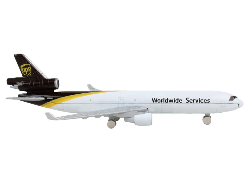 McDonnell Douglas MD-11 Commercial Aircraft "UPS Worldwide Services" (N281UP) White with Brown Tail Diecast Model Airplane by Daron