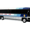 2001 MCI D4000 Coach Bus "Brewster Gray Line" White with Blue Stripes "Vintage Bus & Motorcoach Collection" Limited Edition to 504 pieces Worldwide 1/87 (HO) Diecast Model by Iconic Replicas