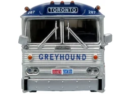 1964 MCI MC-5A Coach Bus "Greyhound Canada" White with Blue Stripes "Vintage Bus & Motorcoach Collection" Limited Edition to 504 pieces Worldwide 1/87 (HO) Diecast Model by Iconic Replicas