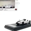 McLaren Elva Convertible White with Carbon and Red Stripes 1/64 Diecast Model Car LCD Models LCD64022BW