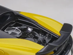 McLaren 600LT Sicilian Yellow and Carbon 1/18 Model Car Autoart 76082