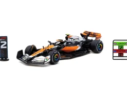 McLaren MCL60 #4 Lando Norris 2nd Place Formula One F1 "British GP" (2023) with Pitboards "Global64" Series 1/64 Diecast Model Car by Tarmac Works