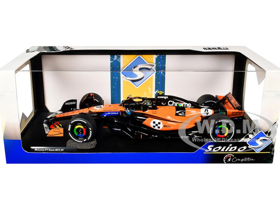 McLaren MCL39 #4 Lando Norris "OKX" Winner Formula One F1 "Monaco GP" (2025) "Competition" Series 1/18 Diecast Model Car by Solido