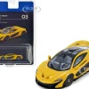 McLaren P1 Volcano Yellow Metallic with Black Top Hypercar League Collection 1/64 Diecast Model Car PosterCars H03B